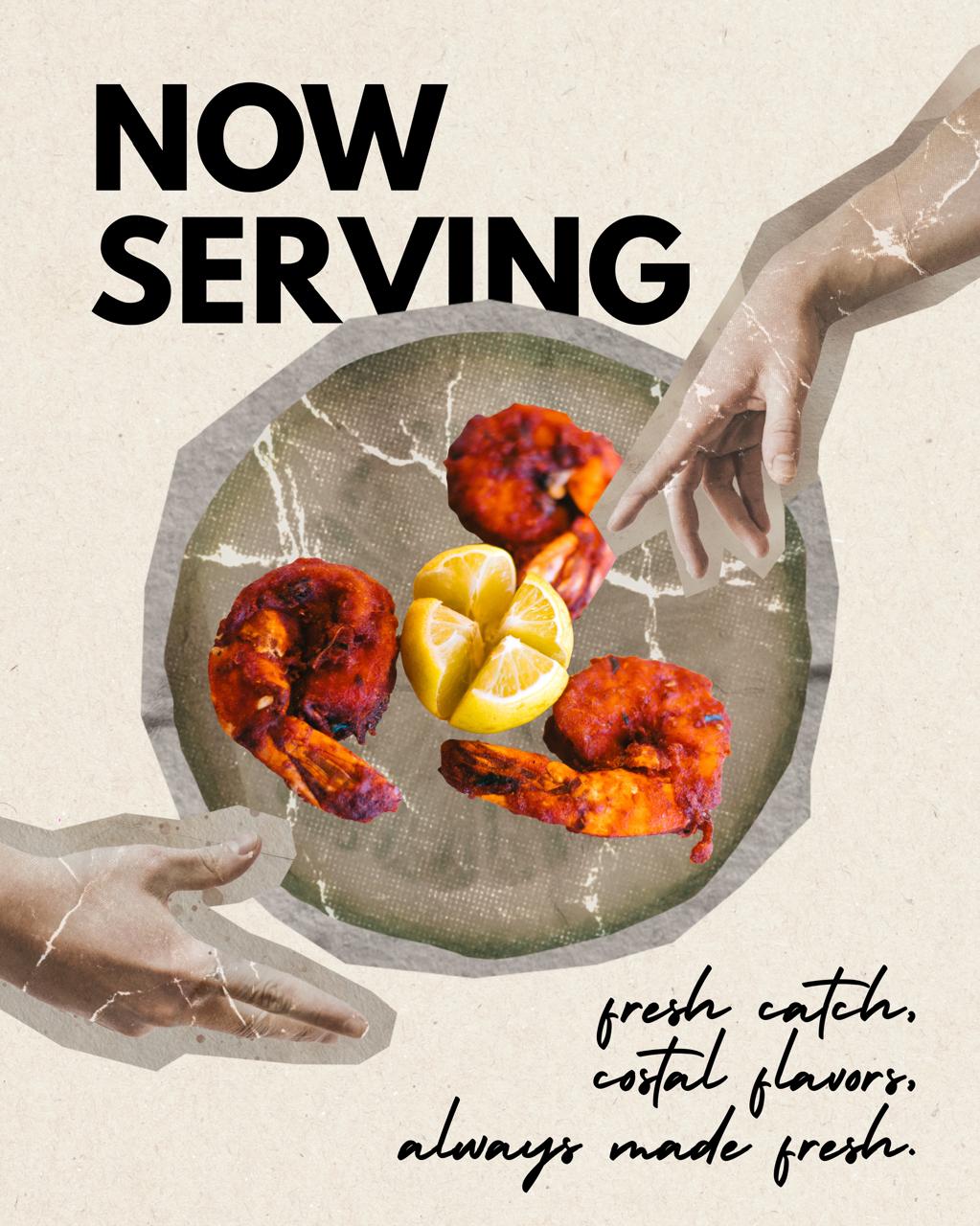 Golden calamari special at Bambino Beach Restaurant Mahabalipuram